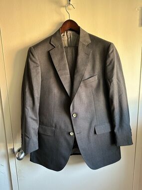 Scabal Saville Row Bespoke Grey Wool Suit EU52